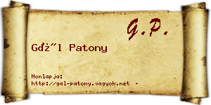 Gál Patony névjegykártya